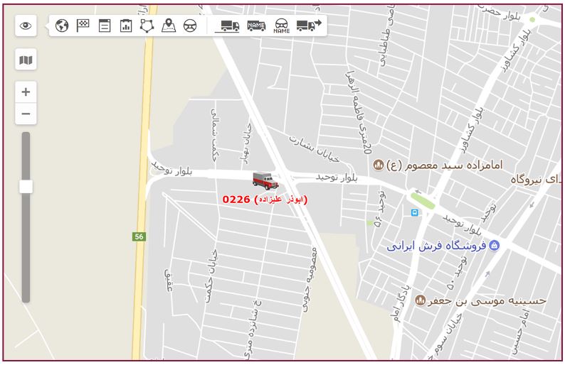 نمایش نام راننده